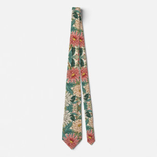 Cravate Chrysanthèmes William Morris Art Nouveau floral