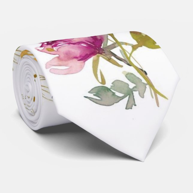 Cravate Chute élégante aquarelle (Roulé)