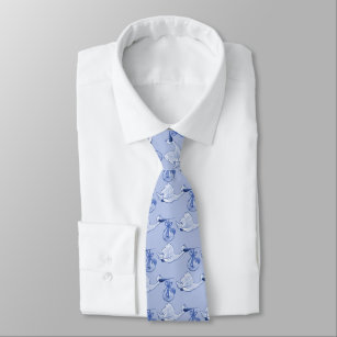 Cravate Cigognes bleu-clair