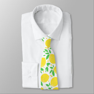 Cravate Citrons jaunes frais 01