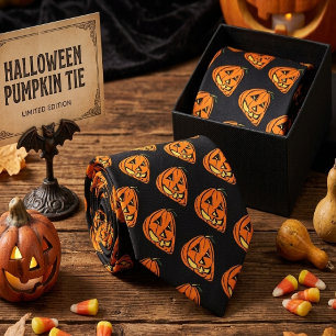 Cravate Citrouille bancale Halloween