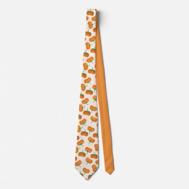 Cravate Citrouille d'automne Motif Orange (Devant)