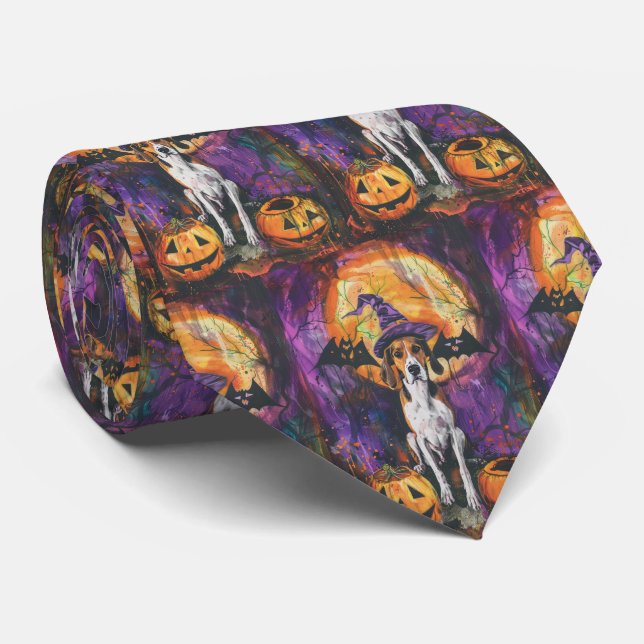 Cravate Citrouille d'Halloween américain Foxhound (Roulé)