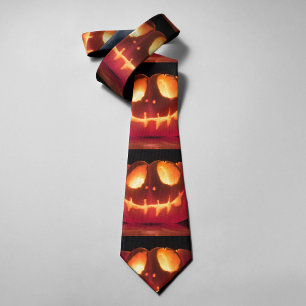 Cravate Citrouille Souriant Saison d'Halloween