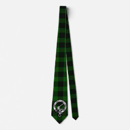 Cravate Clan Gunn Crest Badge et Tartan