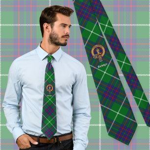 Cravate Clan MacIntyre Crest sur Tartan