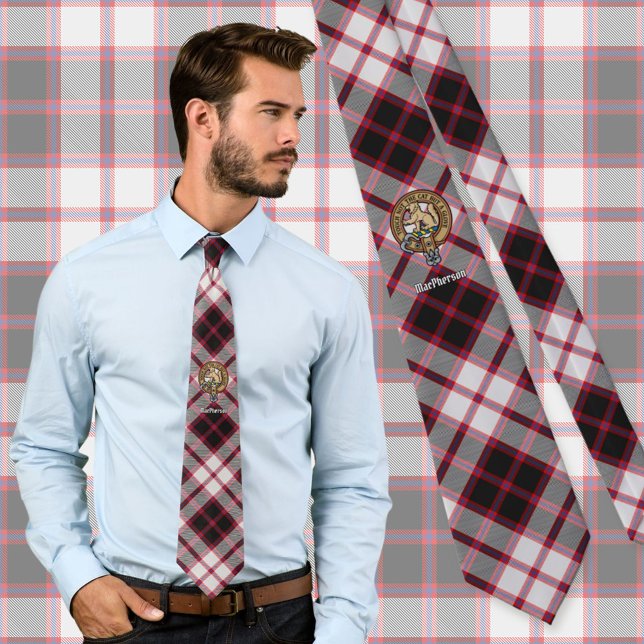 Cravate Clan MacPherson Crest sur la chasse Tartan (Créateur téléchargé)