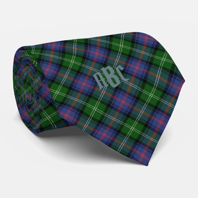 Cravate Clan Sutherland Tartan - motif moyen (Roulé)