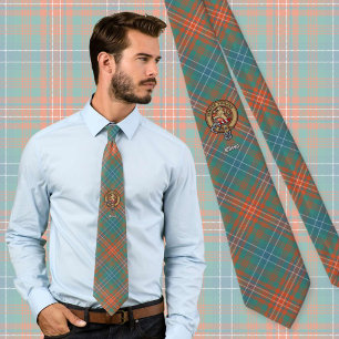 Cravate Clan Wilson Crest au-dessus de Tartan antique