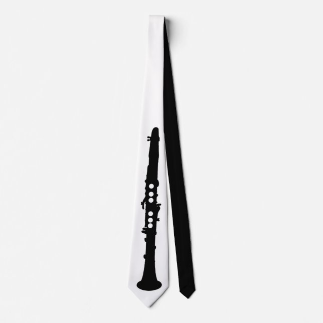 Cravate Clarinet noir et blanc élégant (Devant)