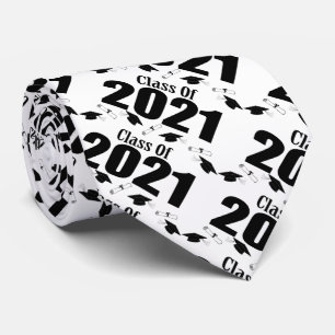 Cravate Classe De 2021 Casquettes Et Diplômes (Noirs)