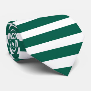 Cravate Classic Green And White Horizontal Striped