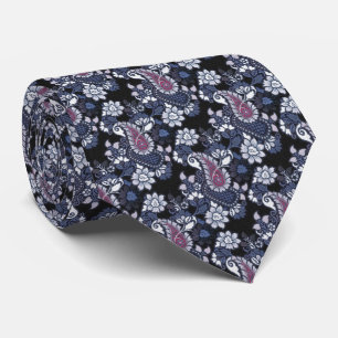 Cravate classique de la marine violet Paisley