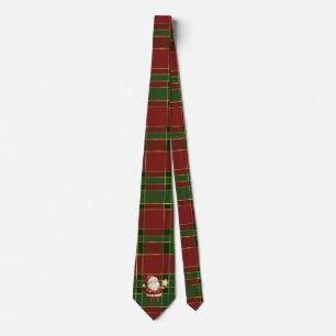 Cravate Classique festif tartan rouge vert or Saint-Nicola