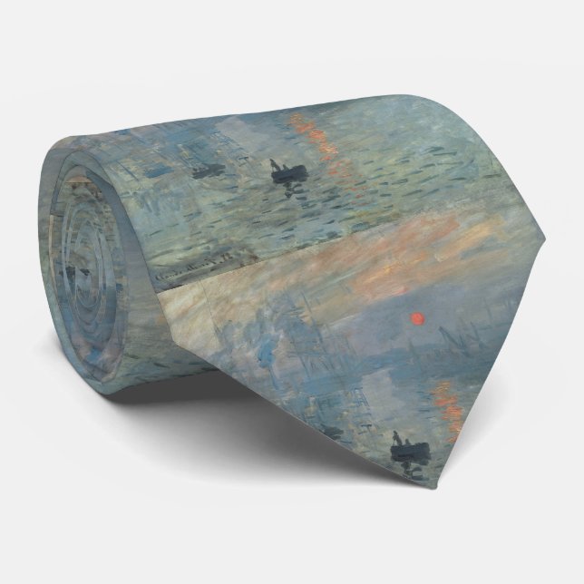 Cravate Claude Monet Impression Sunrise Soleil Levant (Roulé)