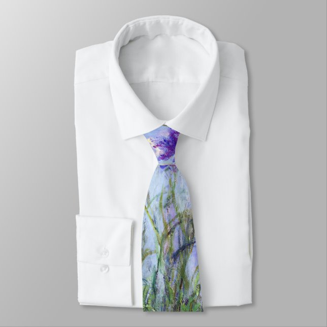 Cravate Claude Monet - Lilac Irises / Iris Mauves (Attaché)