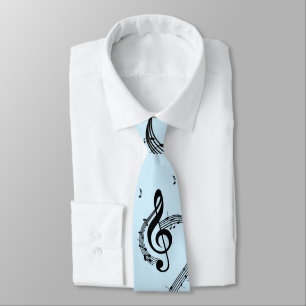 Cravate Climacic G Clef Musique Bleu