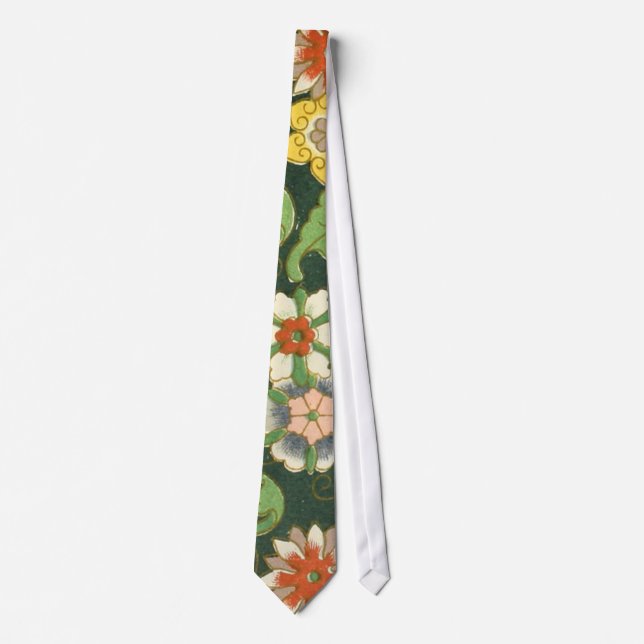Cravate Cloisonne Chine Patter Asiatique Oriental (Devant)