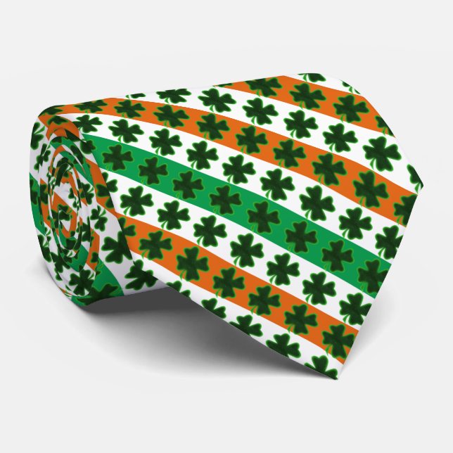 Cravate Clover Irish Stripes St. Patrick's Day (Roulé)