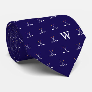 Cravate Clubs de golf Monogrammés Bleu foncé