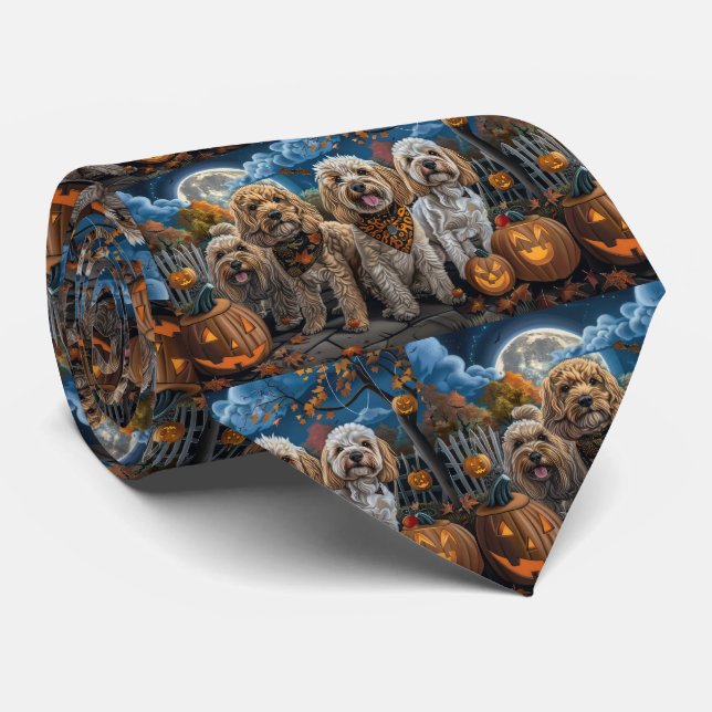 Cravate Cockapoo Halloween Éffrayant (Roulé)
