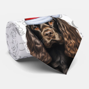 Cravate Cocker du foie espagnol Noël Amoureux des chiens v