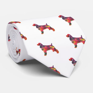 Cravate Cocker Spaniel Chien Motif géométrique Silhouette