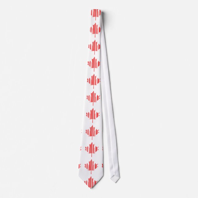 CRAVATE CODE BARRE FEUILLE D'ÉRABLE DRAPEAU CANADA MOTIF D (Devant)