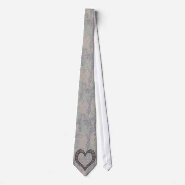 Cravate Coeur Camouflage numérique Woodland sur Camo (Devant)