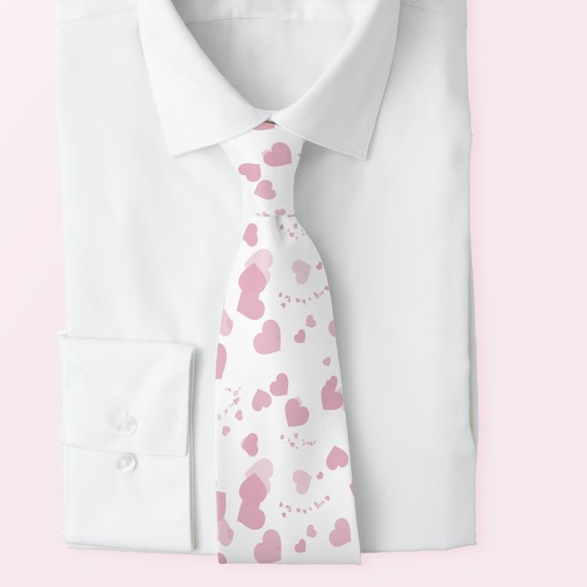 Cravate Coeur d'amour rose (Love your necktie)