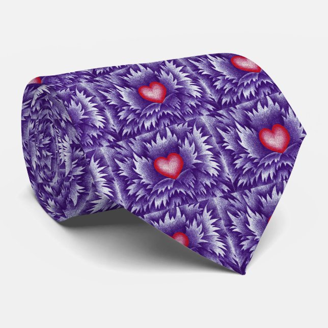 Cravate Coeur dans le nid plumé -Cravate (Roulé)