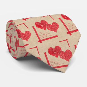 Cravate coeur rouge amour Saint Valentin