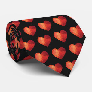 Cravate Coeur rouge cristal polygonal moderne