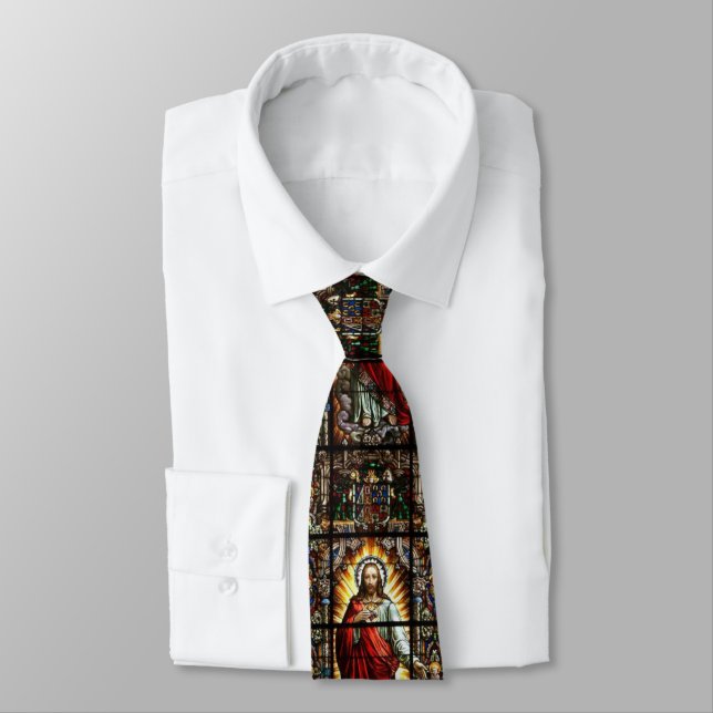 Cravate Coeur sacré en verre souillé de catholique de (Attaché)