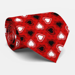 Cravate Coeurs de dentelle Pois rouges