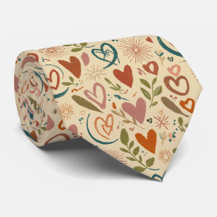 Cravate Cœurs de la Saint-Valentin Bohème Motif Sans Coutu