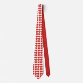 Cravate - Coeurs rouge et blanc