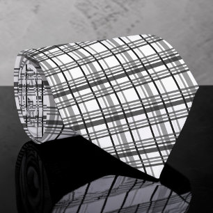 Cravate Col à carreaux noir et blanc personnalisé