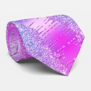 Cravate Col Cramoisie Néo Rose Paillettes Brillantes Goutt