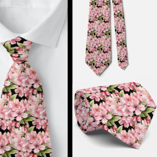 Cravate Col de tie Fleur de Cerisier Japonaise