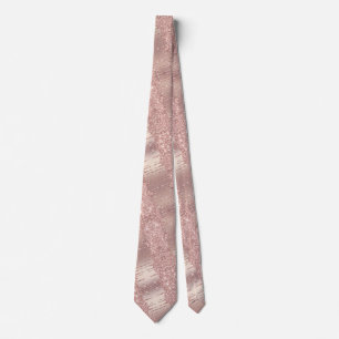 Cravate Col élégant rose gold gouttes de blush pailleté