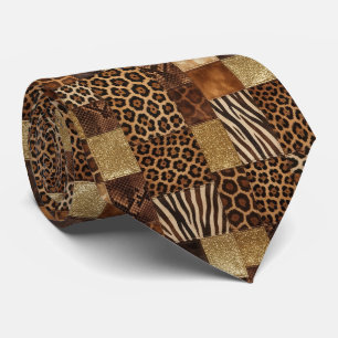 Cravate Col extravagant Motif animalier sauvage d'Afriqu