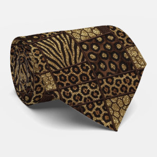 Cravate Col extravagant   Motif animalier sauvage d'Afriqu