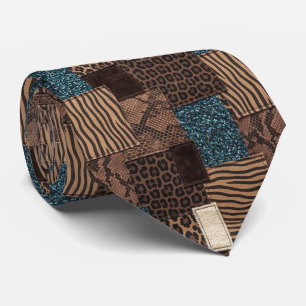 Cravate Col extravagant   Motif animalier sauvage d'Afriqu