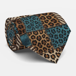 Cravate Col extravagant   Motif d'animal sauvage d'Afrique