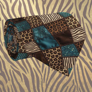 Cravate Col extravagant pour le cou Motif d'animal sauva