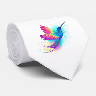 Cravate Colibri arc-en-ciel exotique