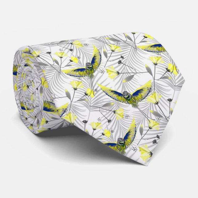 Cravate Colibri aux couleurs chic (Roulé)