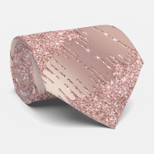 Cravate Colier de fête à paillettes rose gold avec gouttes