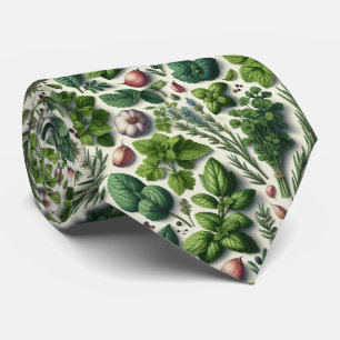 Cravate Colis Cuisine Noué Cou Herbes de Jardin Fraîches